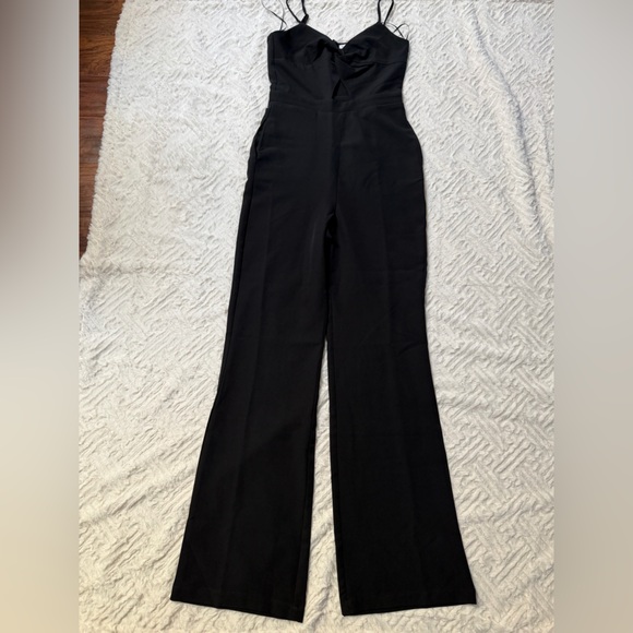 Socialite Pants - Socialite Black Wide Leg Jumpsuit